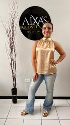 Golden Muse Satin Top