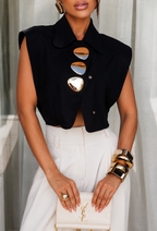 Sculpted Elegance Cropped Vest