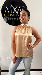 Golden Muse Satin Top