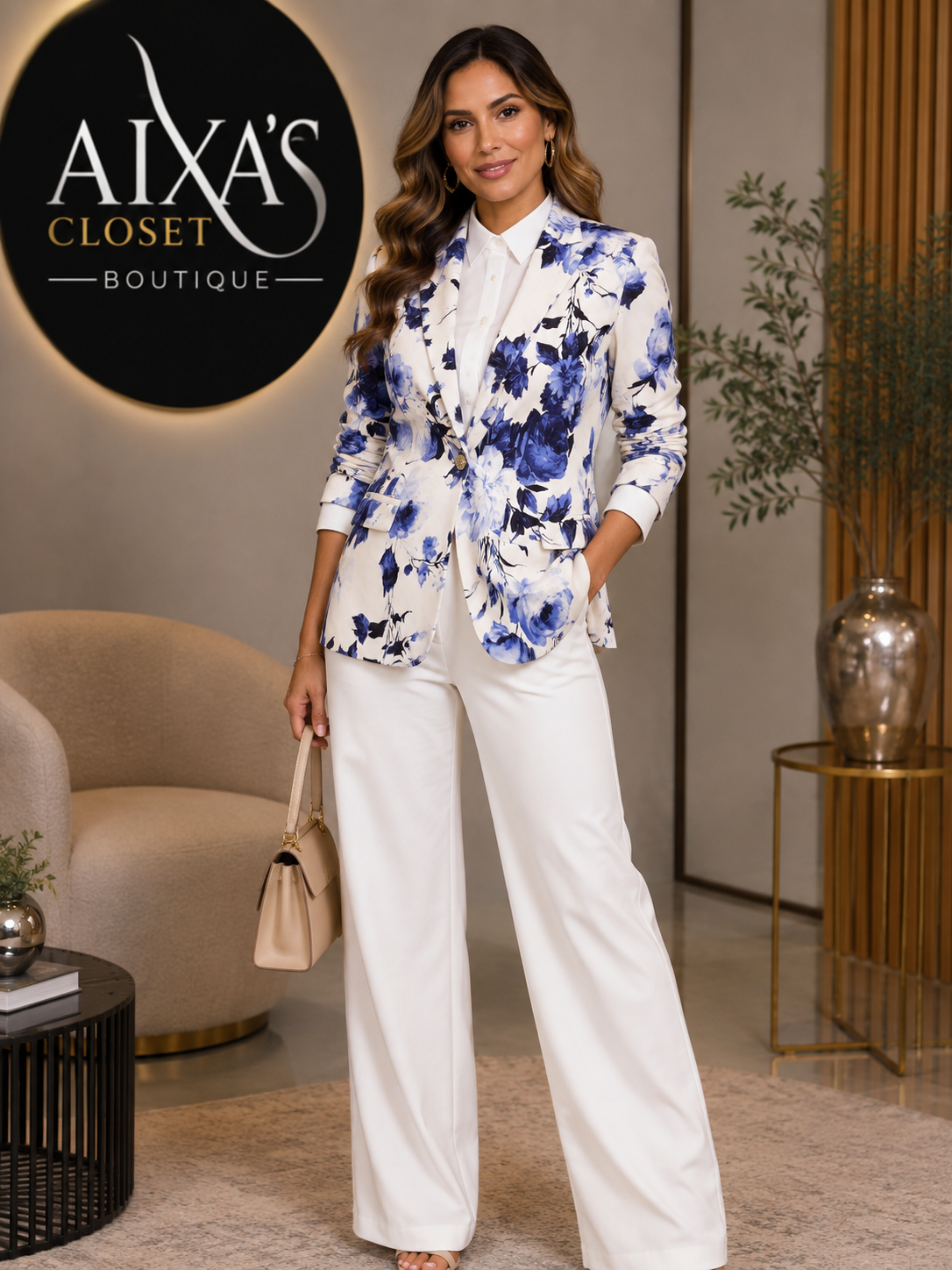 Blue Garden Lightweight Floral Blazer