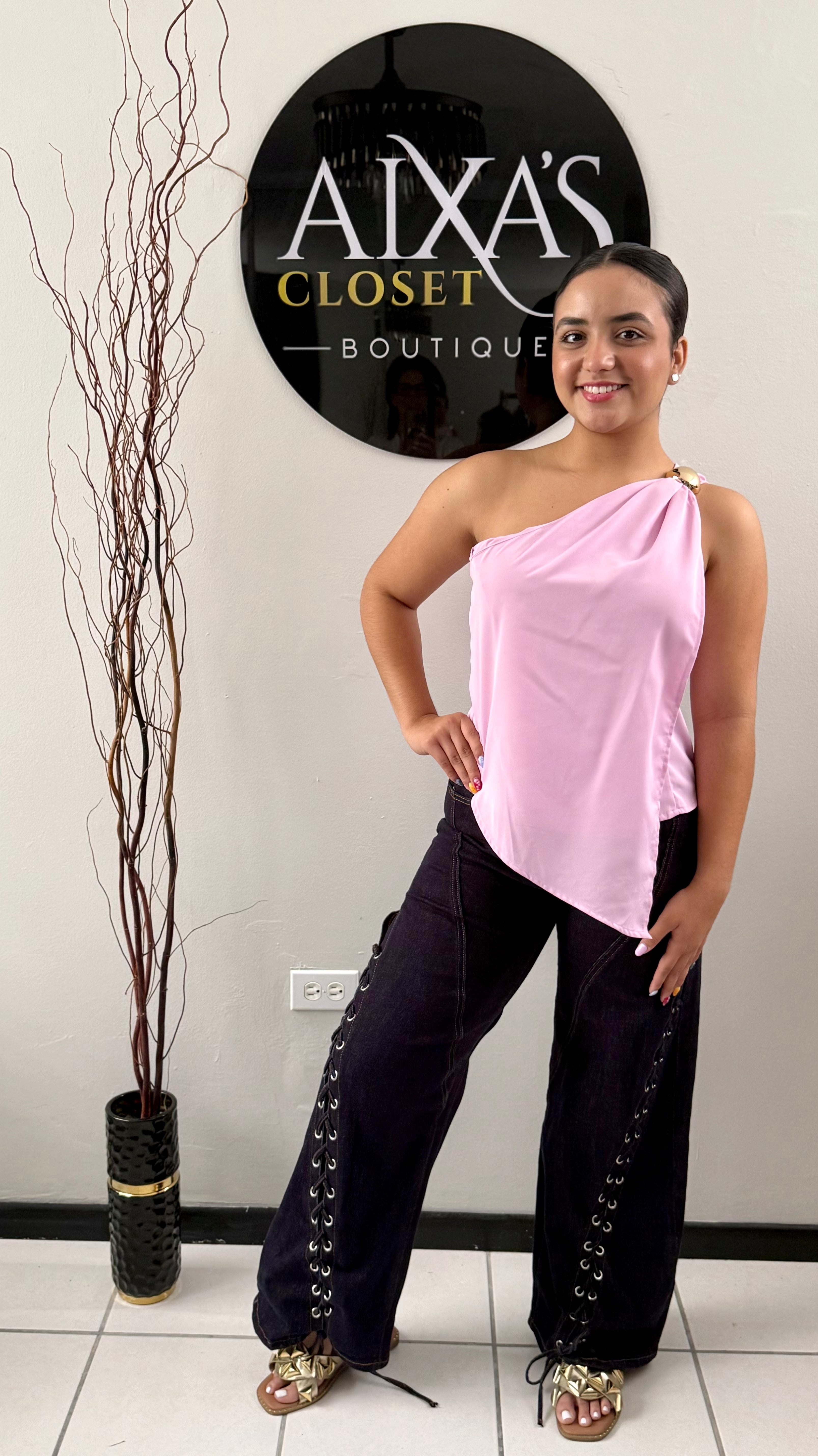 Blush Satin Muse Top