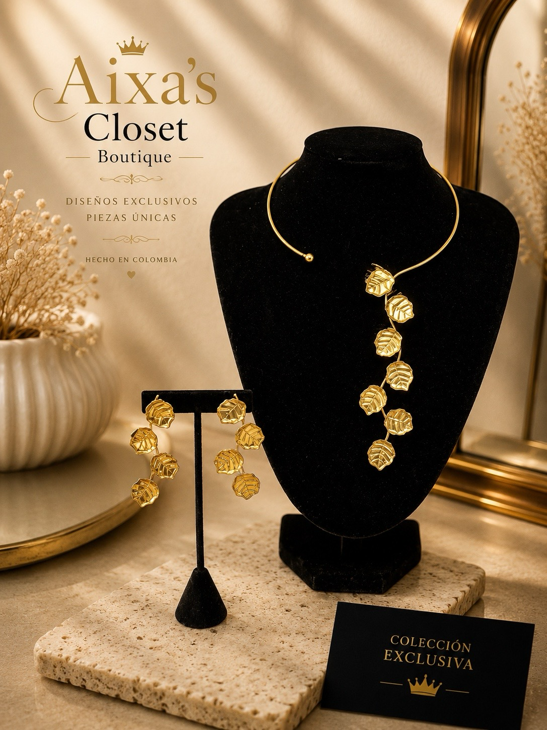 Royal Luxe Leaves Jewelry Set