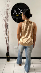 Golden Muse Satin Top