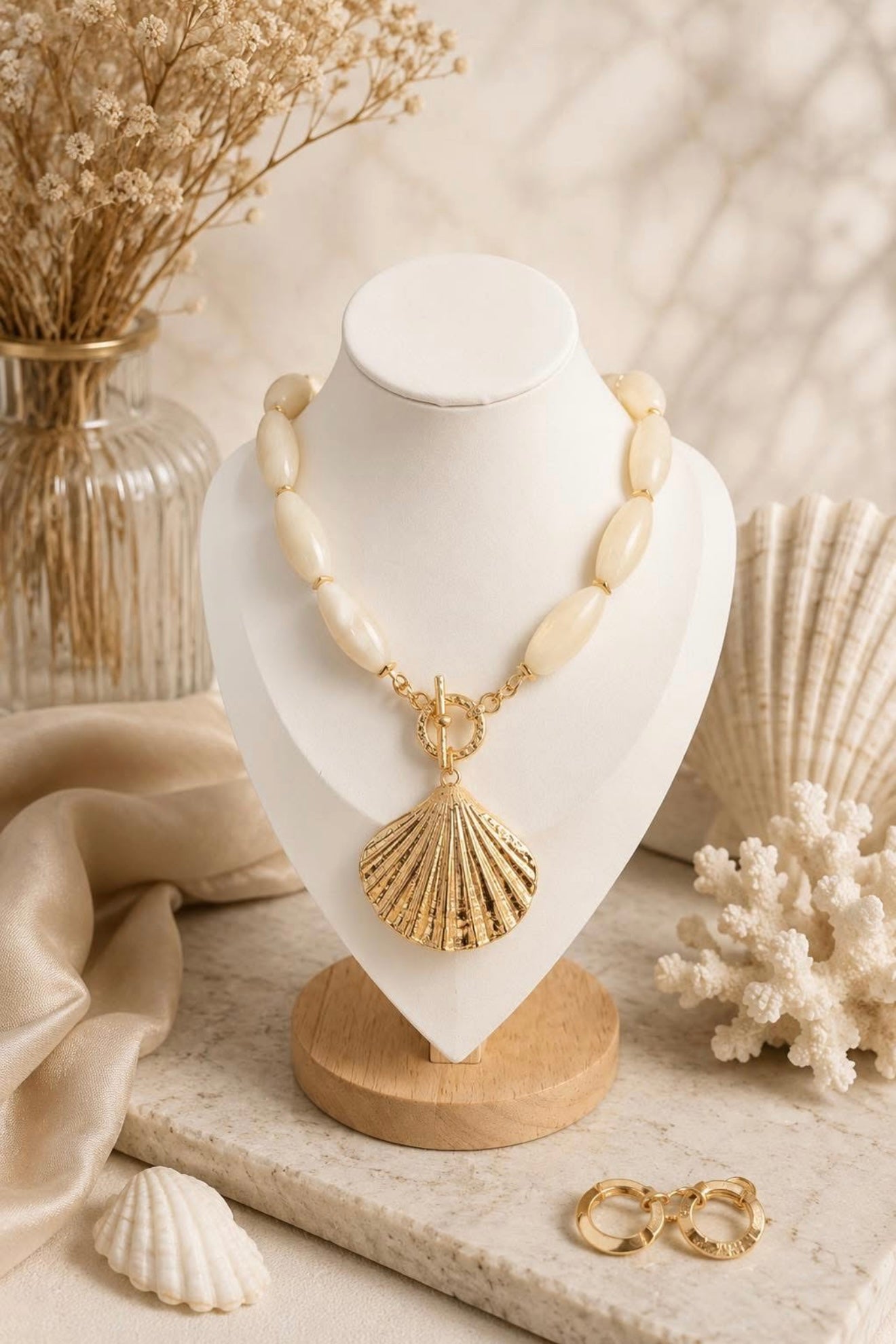 Costa Blanca Shell Statement Necklace
