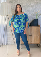 Curvy Ocean Breeze Top