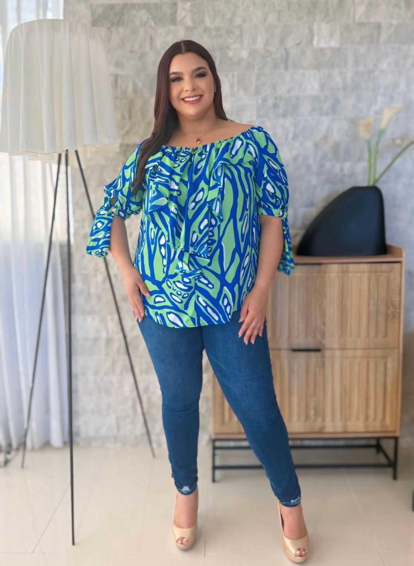 Curvy Ocean Breeze Top