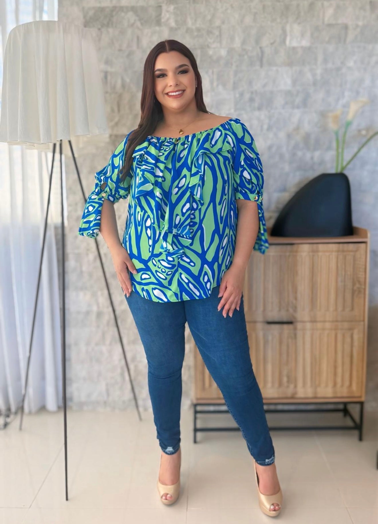 Curvy Ocean Breeze Top