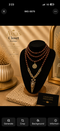 Spanish Designer Statement Necklace Chocolate & Gold