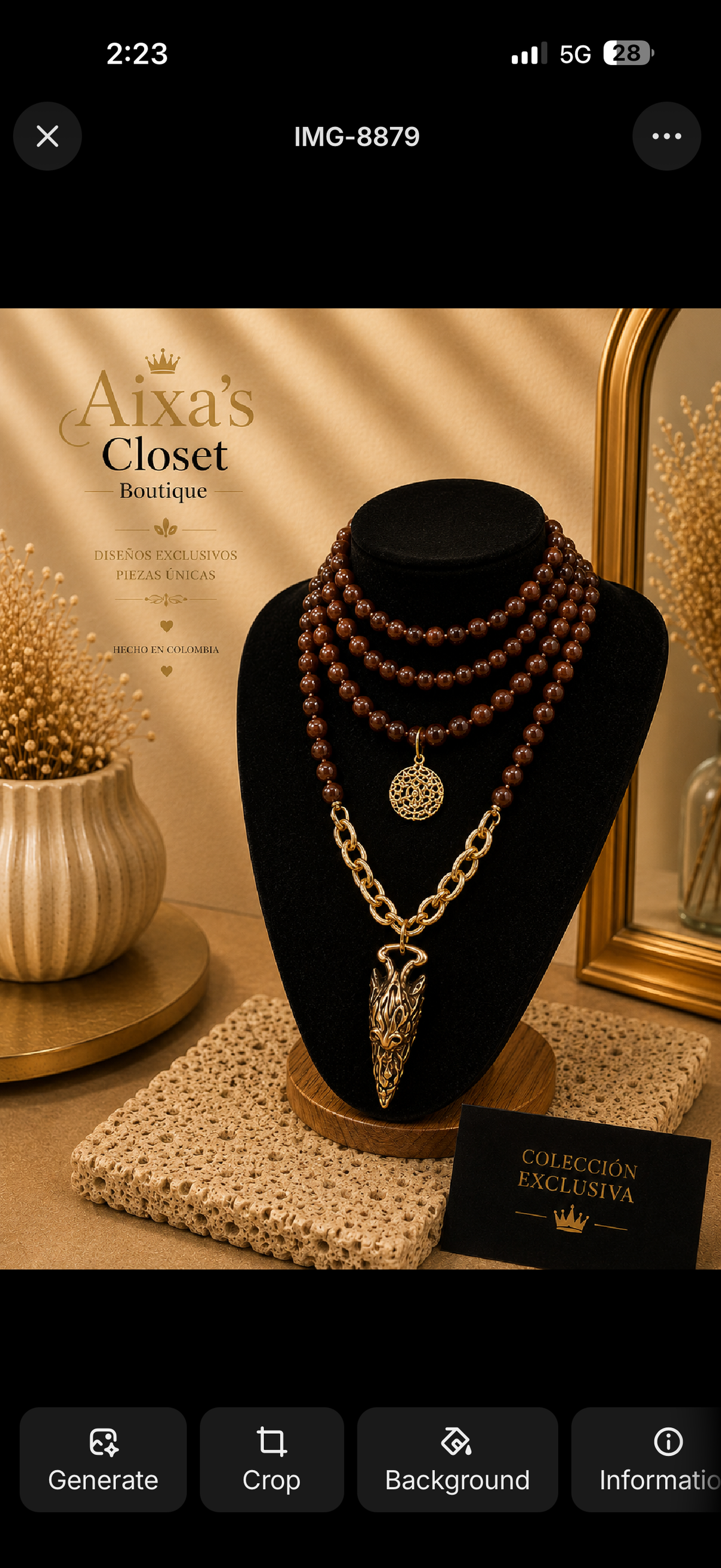 Spanish Designer Statement Necklace Chocolate & Gold
