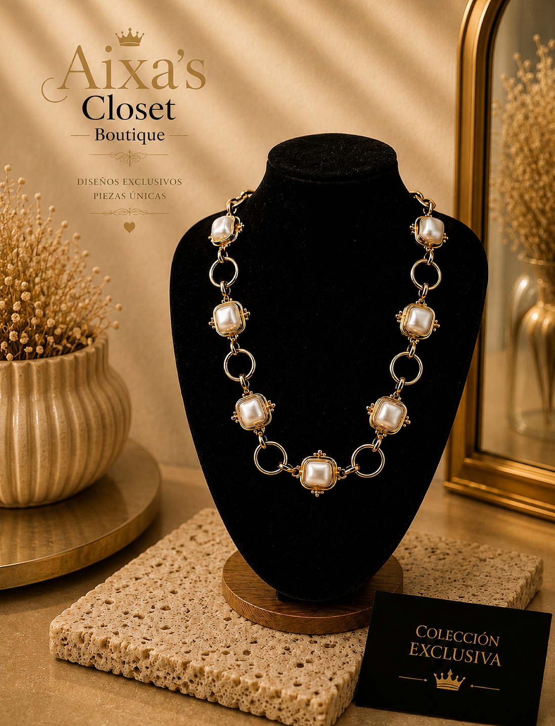 Elegant Pearl Link Necklace