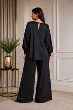 Black Soft Touch Wide Leg Set