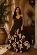 Mocha Floral Maxi Dress