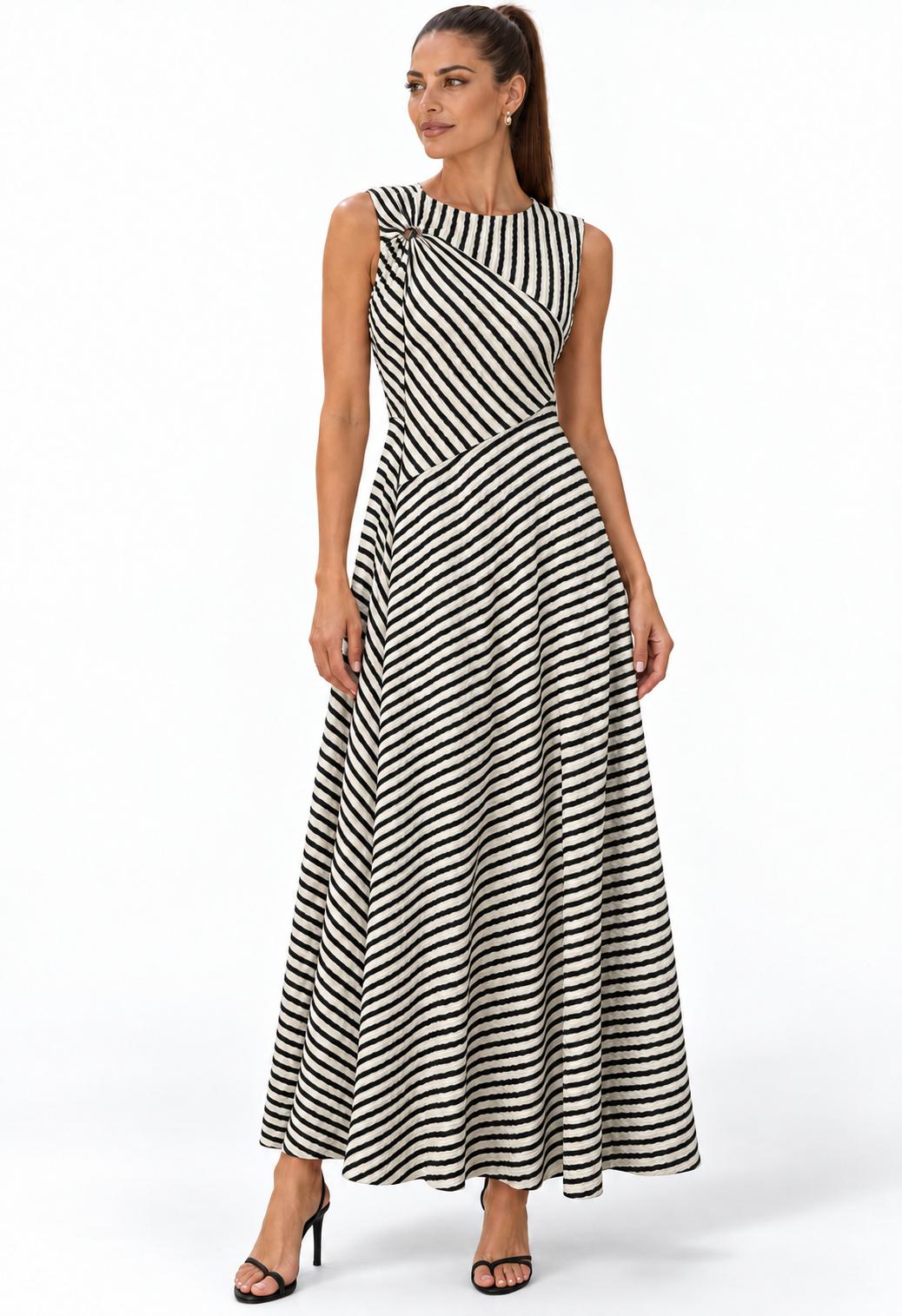 Monaco Striped Maxi Dress