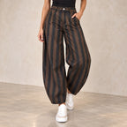 Striped Barrel Leg Pants