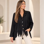 Black Fringe Statement Vest