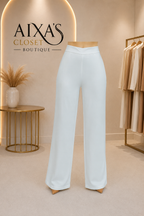 Sofia White Wide-Leg Dress Pants