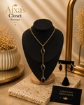 Spanish Designer Amethyst Statement Necklace & Earrings Set