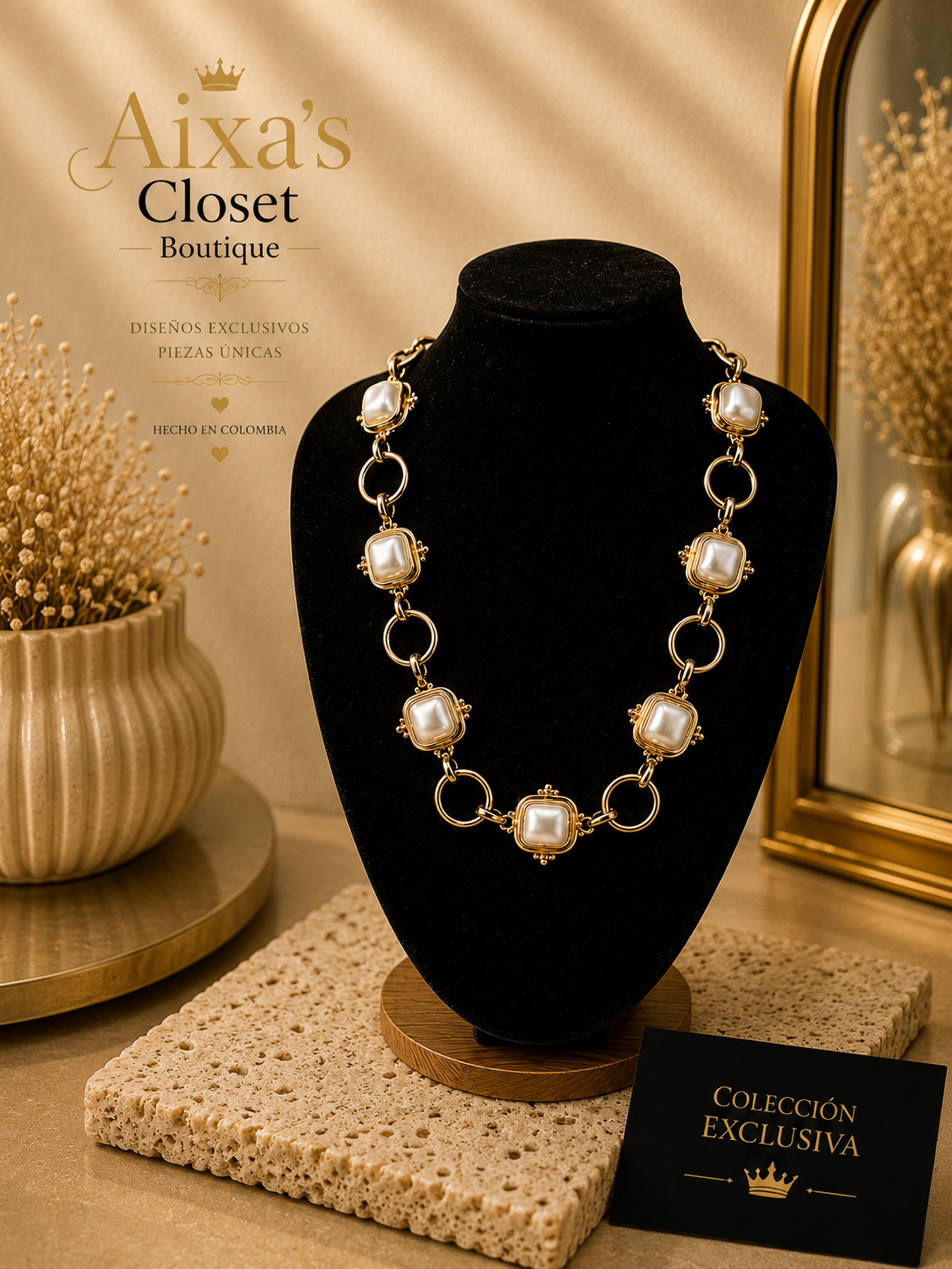 Elegant Pearl Link Necklace