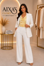 Golden Glow Draped Blouse