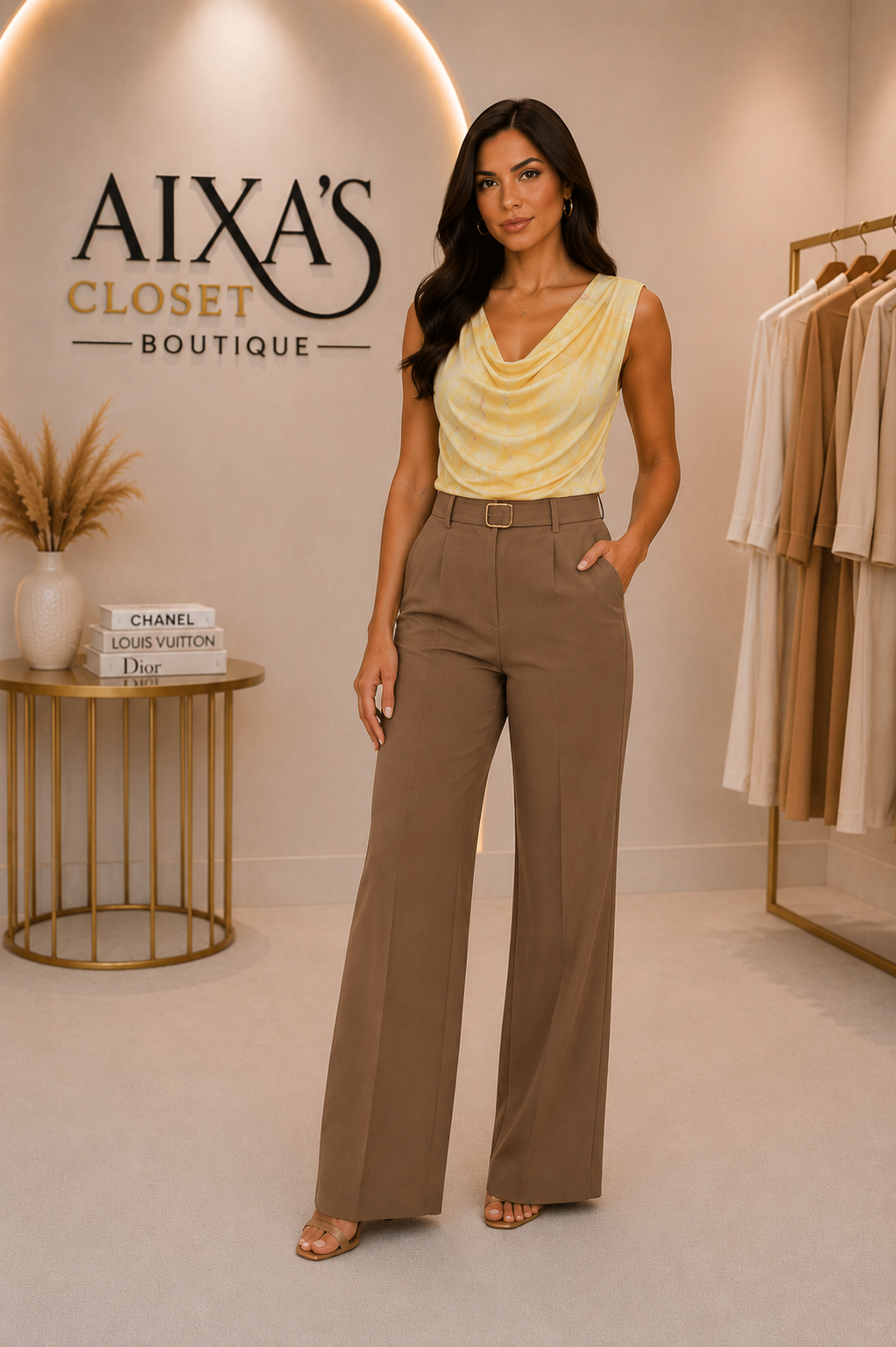 Golden Glow Draped Blouse