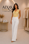 Golden Glow Draped Blouse