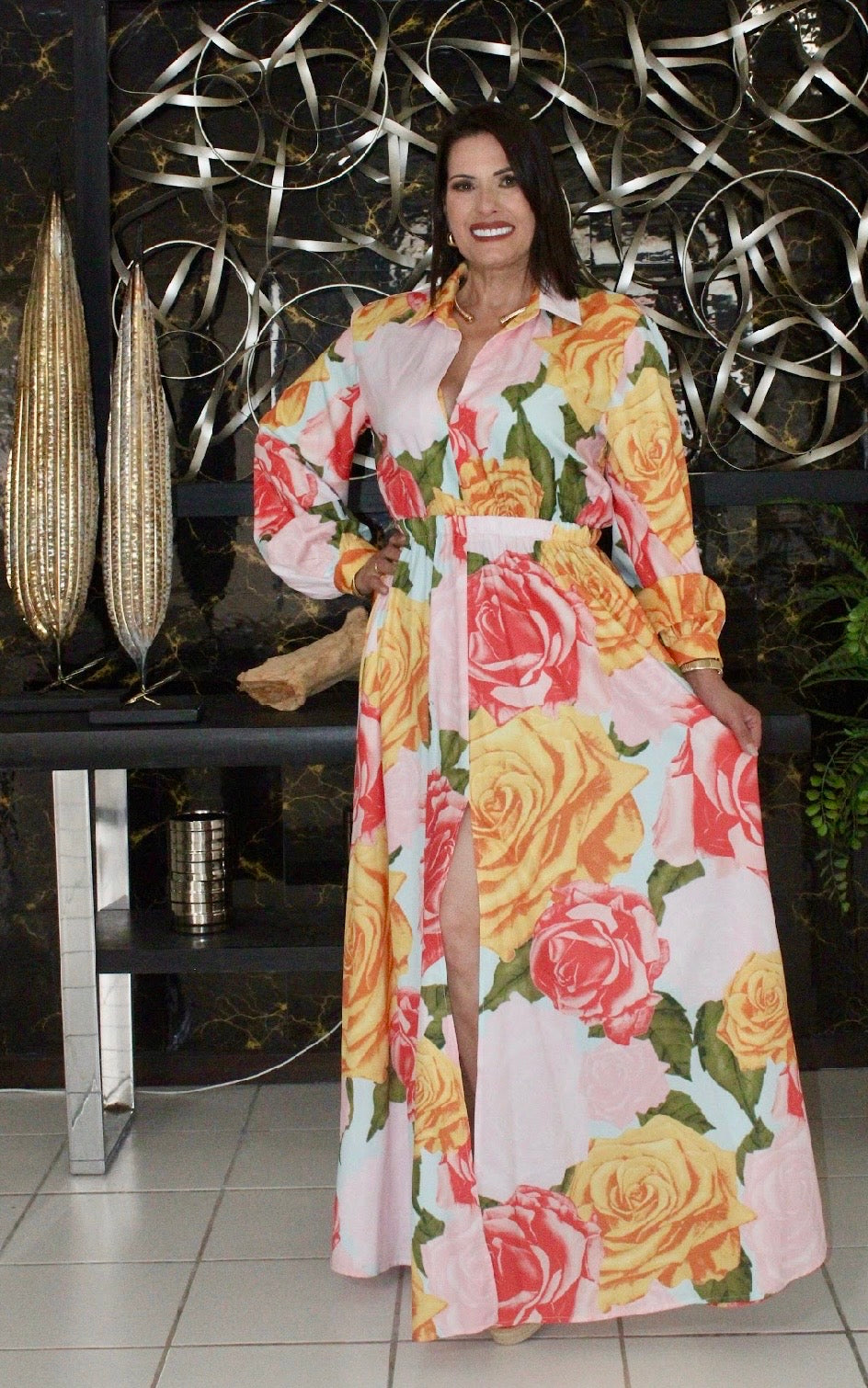 Pastel Bloom Maxi Dress